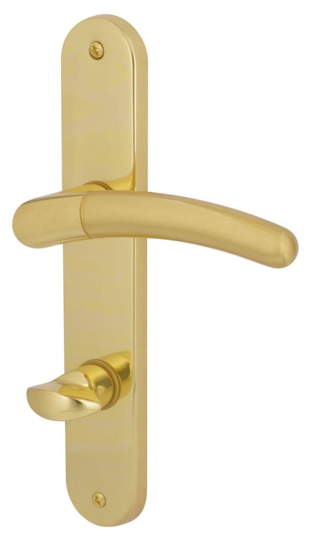 Alpertec - WC-Langschildgarnitur Beate Messing gold abgerundet Beschläge