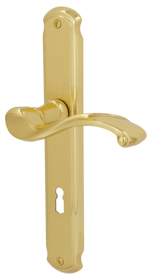 Alpertec - BB-Langschildgarnitur Bianca Messing gold abgerundet Beschläge