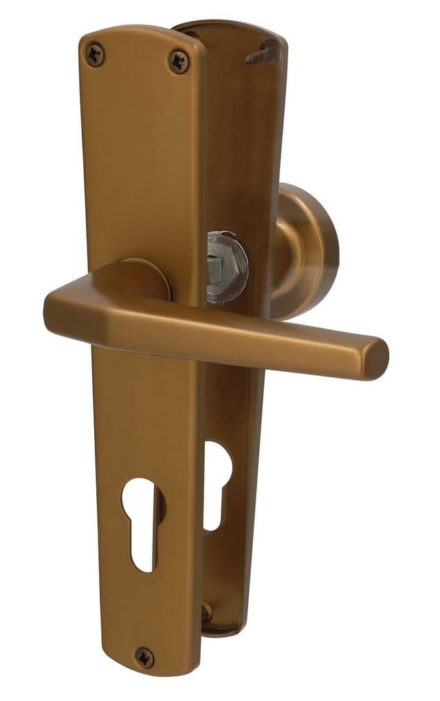 Alpertec - PZ-Langschildgarnitur Phil Aluminium F4 bronze abgerundet Beschläge