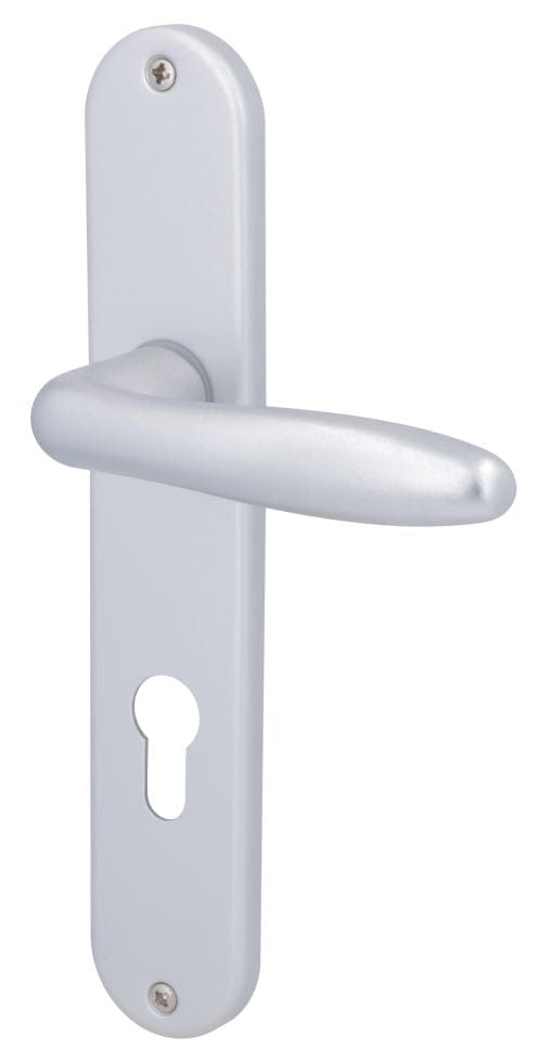 Alpertec - PZ-Langschildgarnitur Ray ii Aluminium silber abgerundet Beschläge