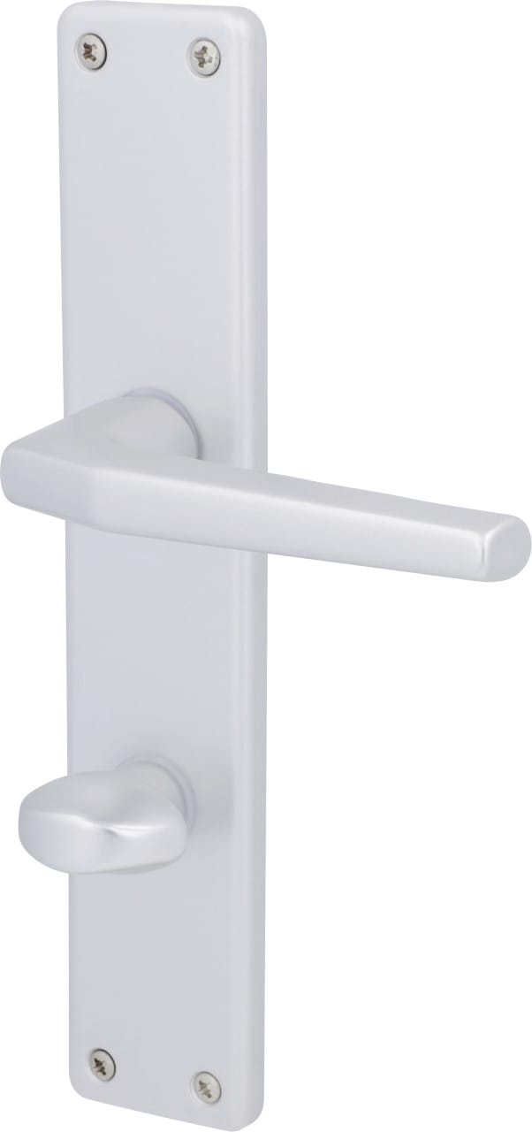 Alpertec - WC-Langschildgarnitur Tanja Aluminium F1 silber eckig Beschläge