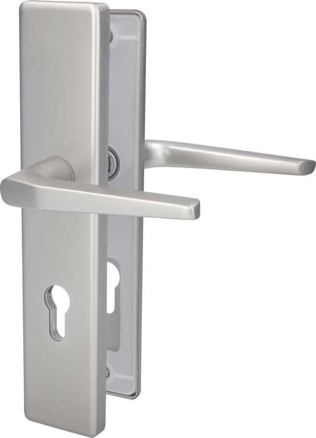 Alpertec - Schutzbeschlag Tira Drücker/Drücker Aluminium silber 92 mm Türbeschläge