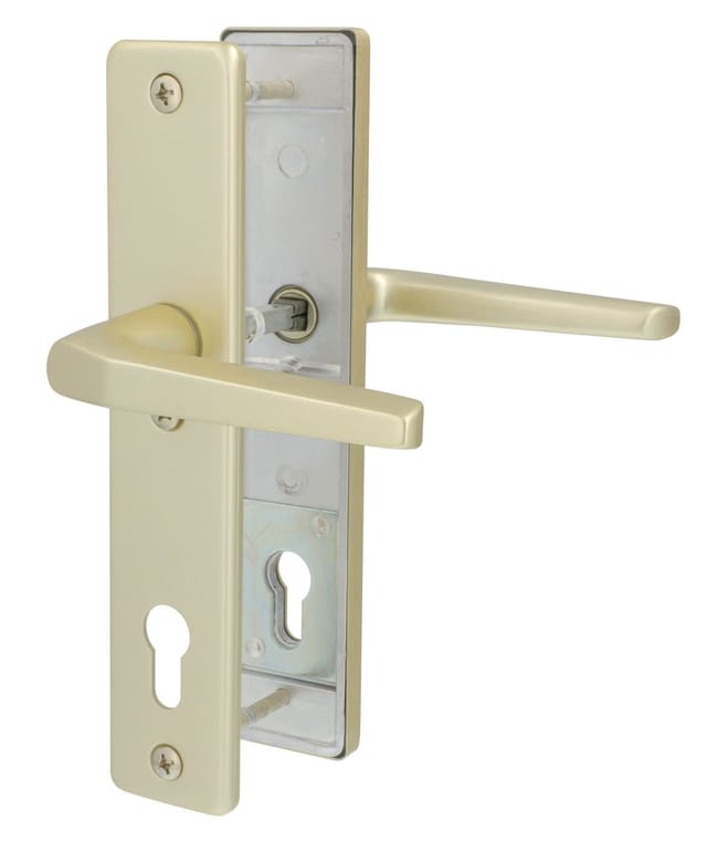 Alpertec - Schutzbeschlag Tira Drücker/Knopf Aluminium neusilber 92 mm Türbeschläge