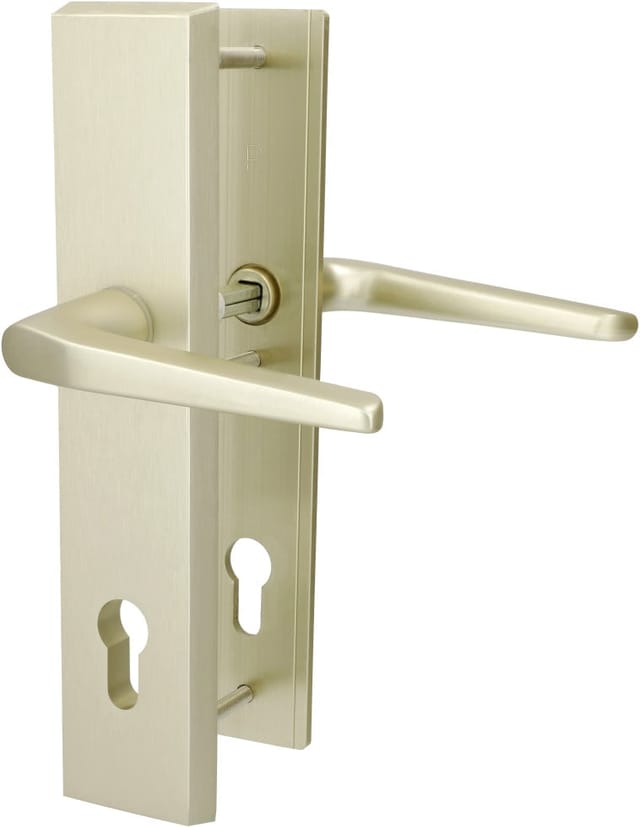 Alpertec - Schutzbeschlag Tira Drücker/Drücker Aluminium neusilber 72 mm Türbeschläge