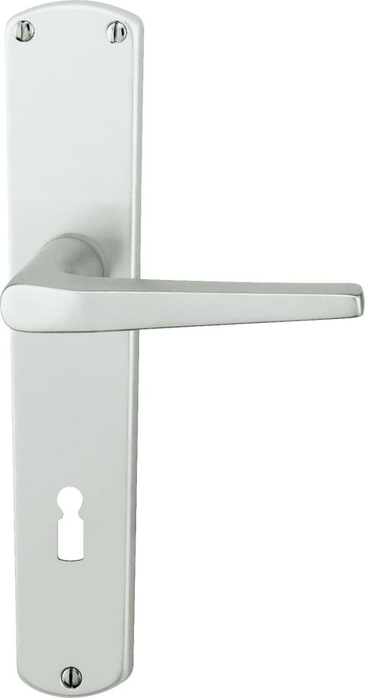 Alpertec - BB-Langschildgarnitur Phil Aluminium F1 silber abgerundet Beschläge