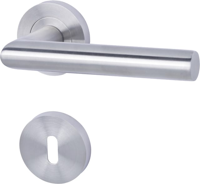 Alpertec - BB-Rosettengarnitur Solid 10 Edelstahl silber rund Beschläge