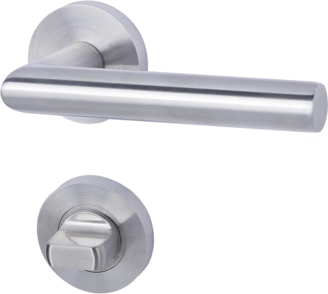 Alpertec - WC-Rosettengarnitur Solid 10 Edelstahl silber rund Beschläge