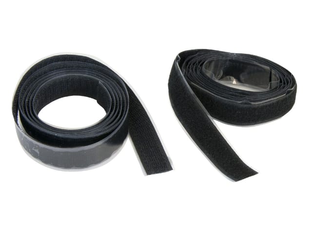 Nespoli - Klettband 2 x 150 cm, schwarz, selbstklebend Haushaltsklebeband & Klebehaken