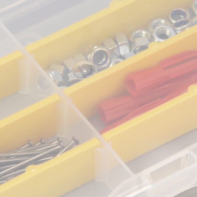 Sortimentskasten EuroPlus Basic17/2-6, 2-8 Fächer,6 flexible Trennstege, 175 x 140 x 30 mm, transparent/gelb - Allit
