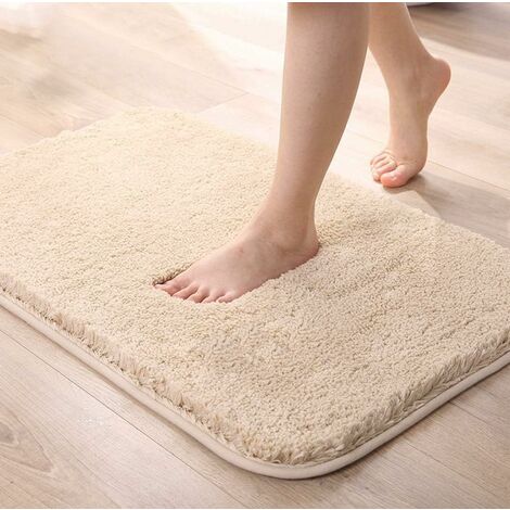 Extra Dicke, Rutschfeste, Saugfähige Badematte Für Badezimmer, Dusche, Bodenmatte, Chenille, Maschinenwaschbar (weiß, 50 X 80 Cm)