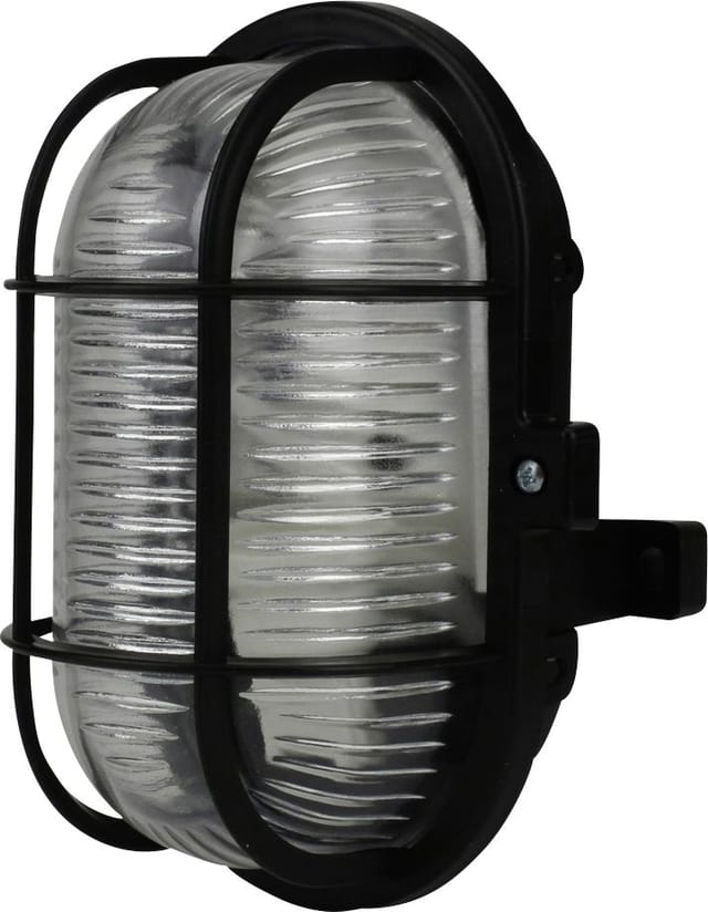 Ovalleuchte 60 Watt PVC-Korb schwarz Wand- & Deckenleuchten