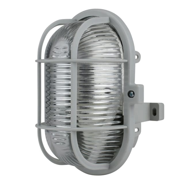 Ovalleuchte 60 Watt PVC-Korb grau Wand- & Deckenleuchten