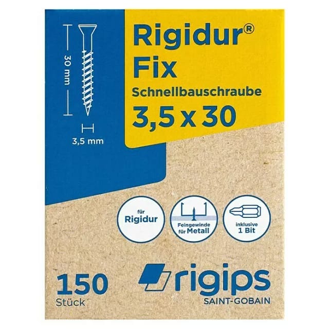 Rigips - Schnellbauschrauben 3,5 x 30mm Gipsplatten & Estrichelemente
