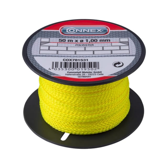 Maurerschnur 50 m ø 1 mm neon-gelb Maurerwerkzeug