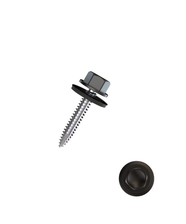 Bohrschrauben 4.8 x 35 mm Sechskant - 100 Stk. anthrazitgrau Blechschrauben - Connex
