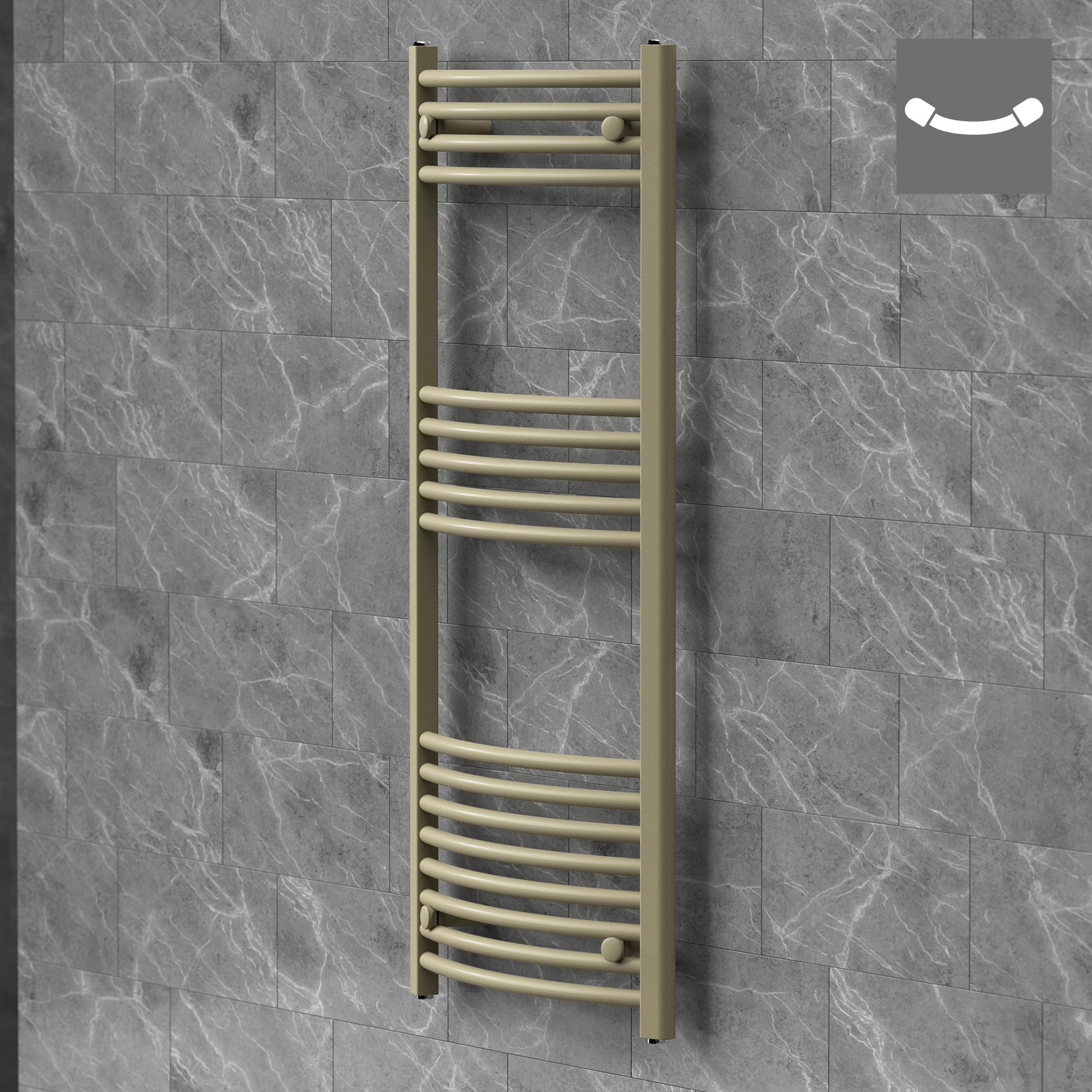 Luxebath Handtuchheizkörper Sahara 500x1200mm Badheizkörper Seitenanschluss