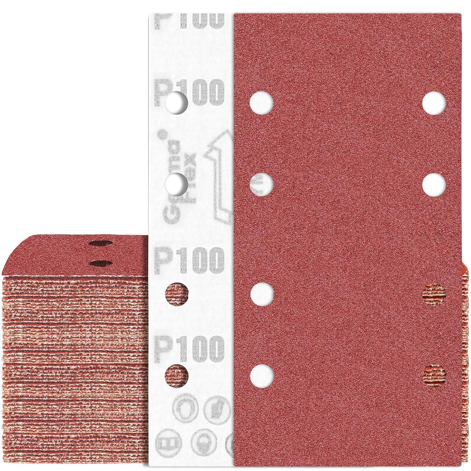 80 Stück Schleifpapier 93x185 Mm Klett P100 8-loch