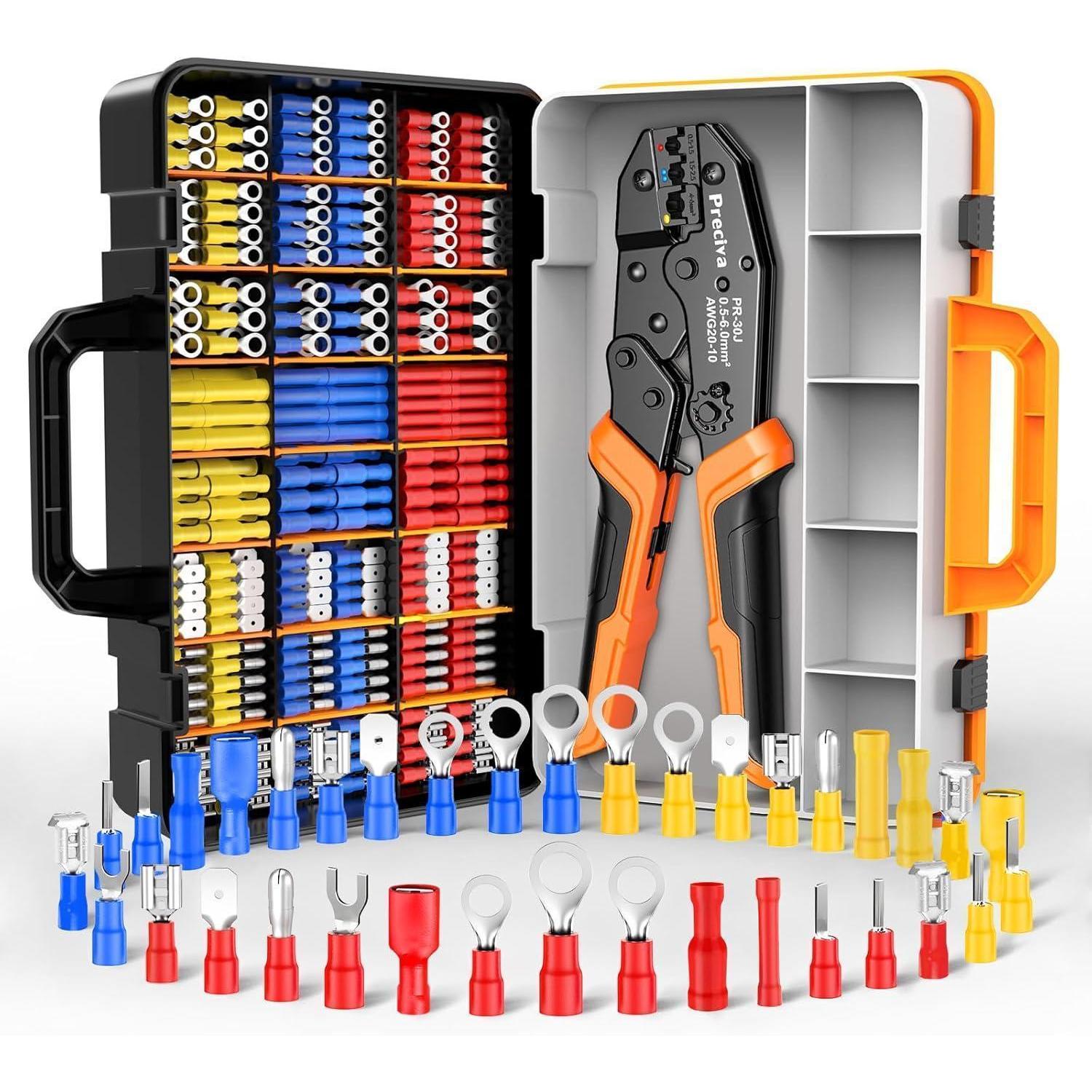 Crimpzangen Set Mit 425 Kabelschuhen 0,5-6mm² Für Auto & Elektroinstallation