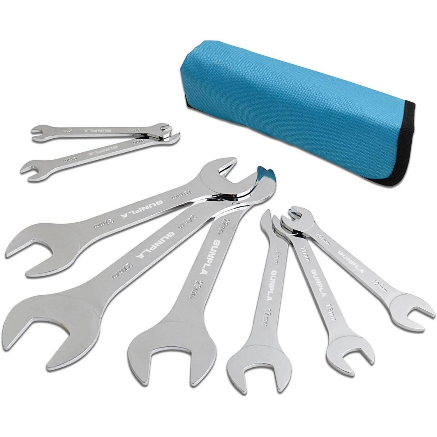 8-teiliges Maulschlüssel Set Metrisch 5.5-27mm, Extra Flach Mit Aufbewahrungstasche