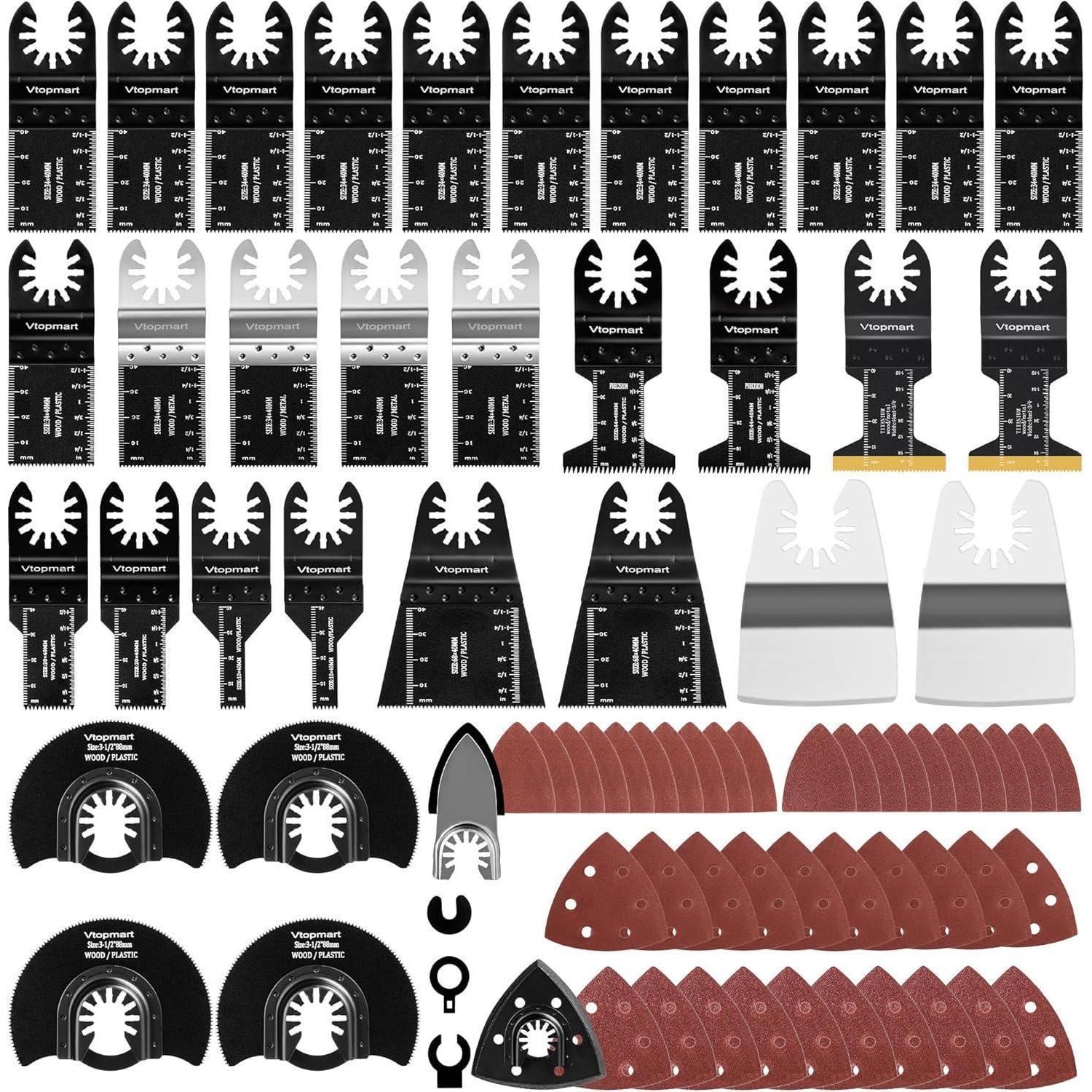 114tlg Oszillationswerkzeug Sägeblätter Set Für Holz, Metall, Kunststoff