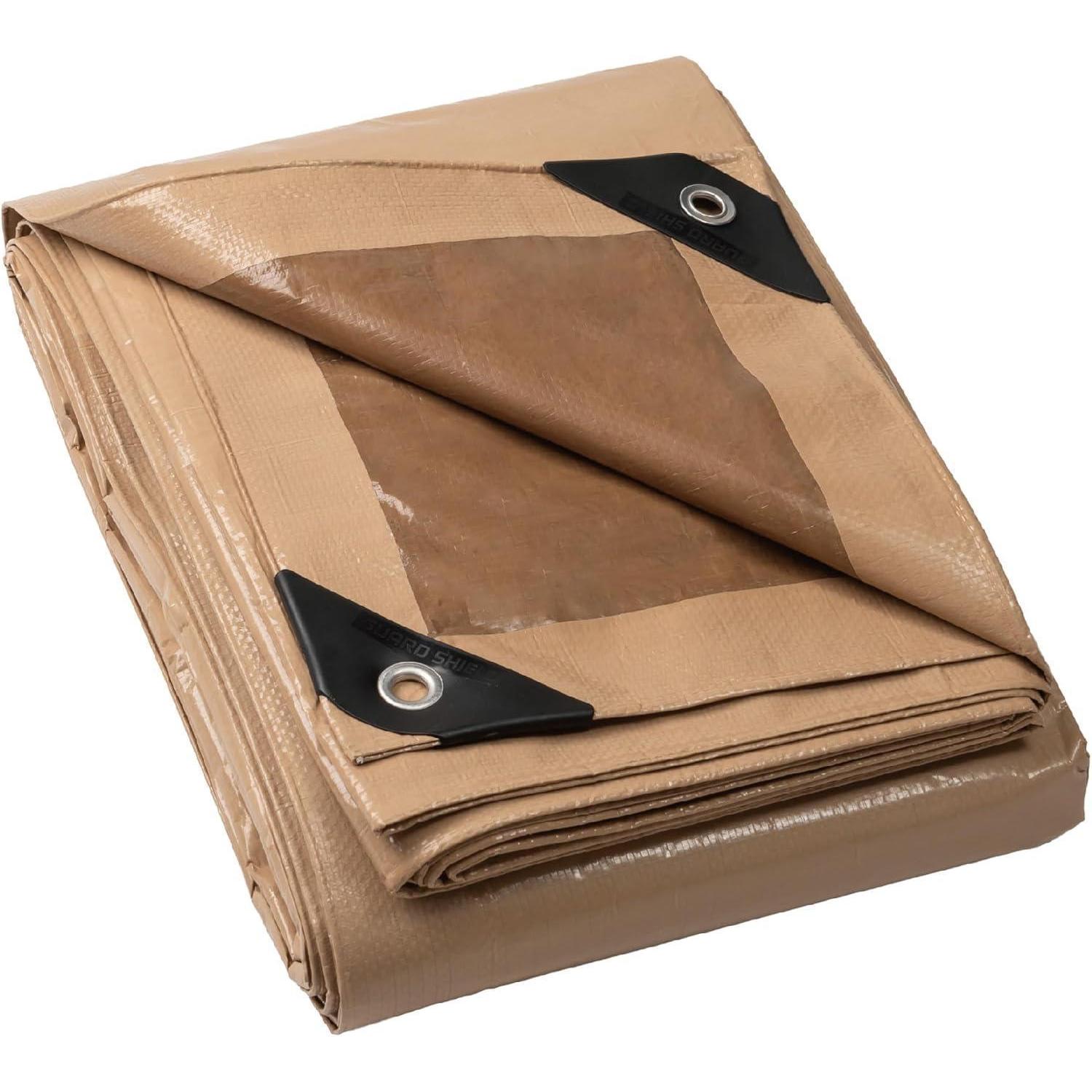 Abdeckplane 3x5m Wasserdicht Reißfest Mit Ösen Beige/khaki