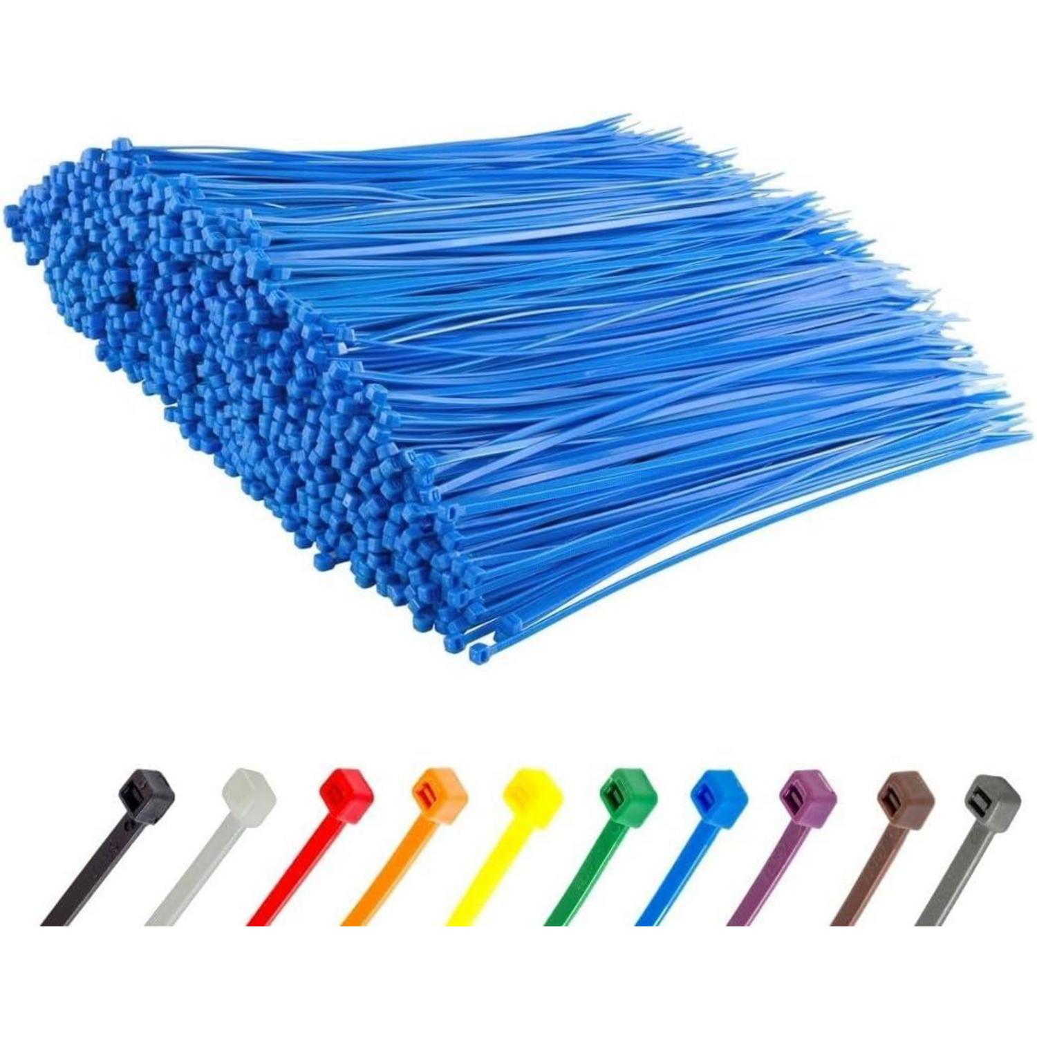 Kabelbinder 1000 Stück Blau 300mm X 4,8mm Uv Beständig 22,2kg Zugfestigkeit