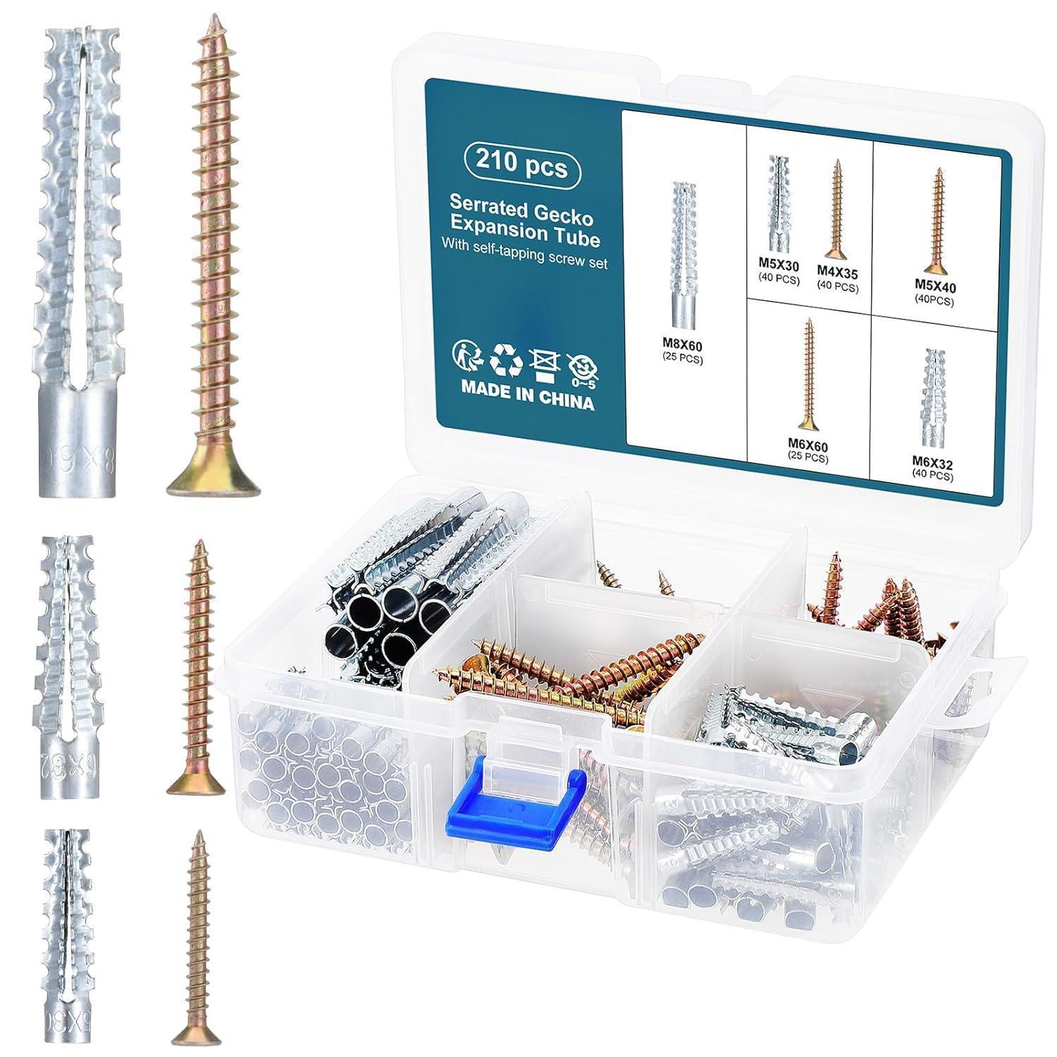 Metalldübel Set 210tlg. Mit Schrauben Für Beton & Porenbeton M5-m8