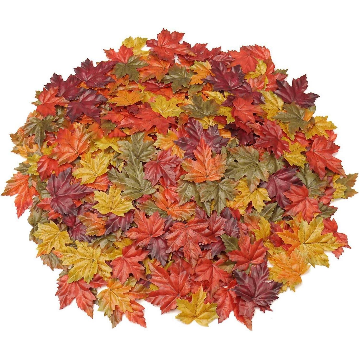 500 Stück Künstliche Ahornblätter, Gemischte Farben, Herbstlaub Für Diy-dekorationen