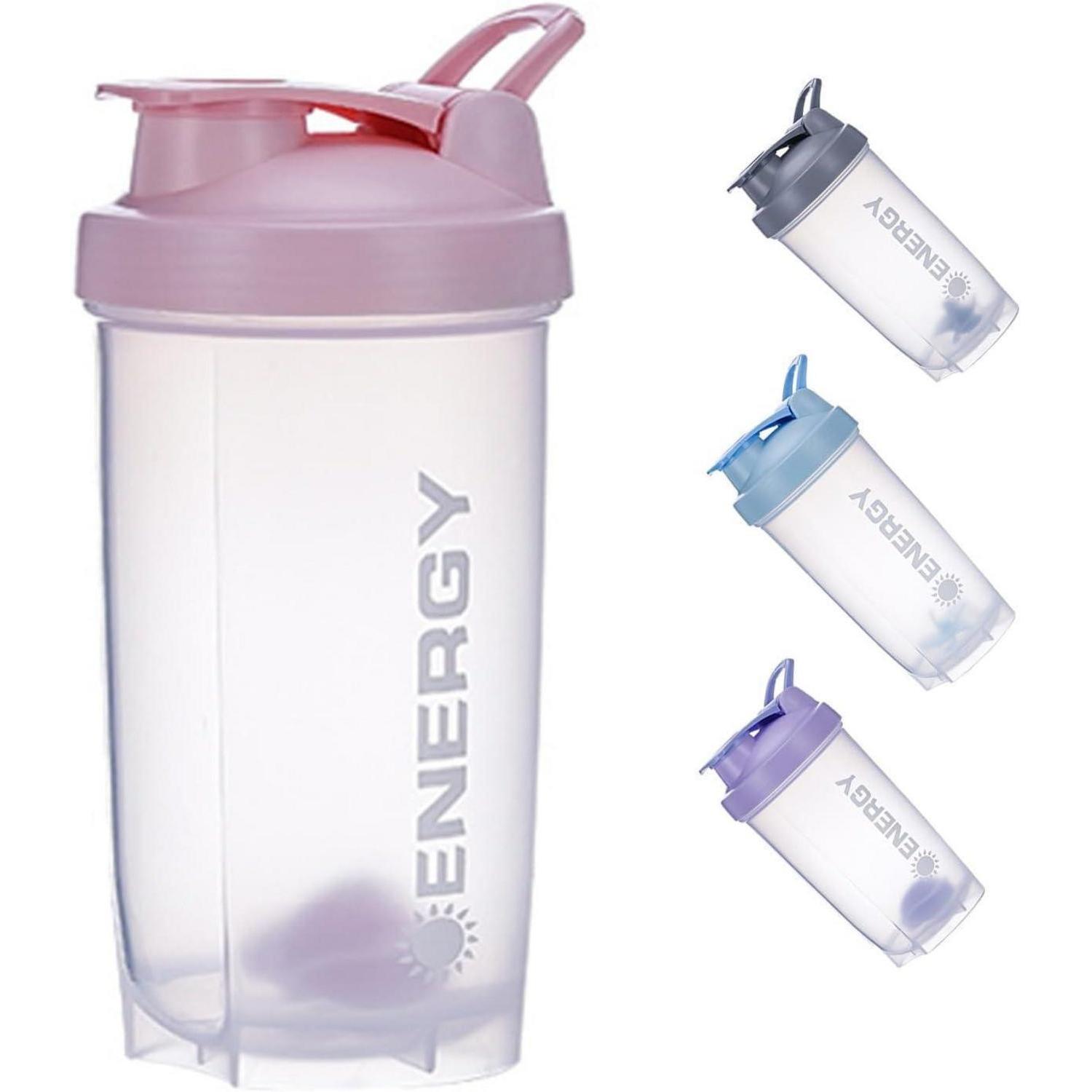 Protein Shaker 500ml Mit Mixball Für Sportgetränke Und Smoothies, Bpa-frei, Rosa