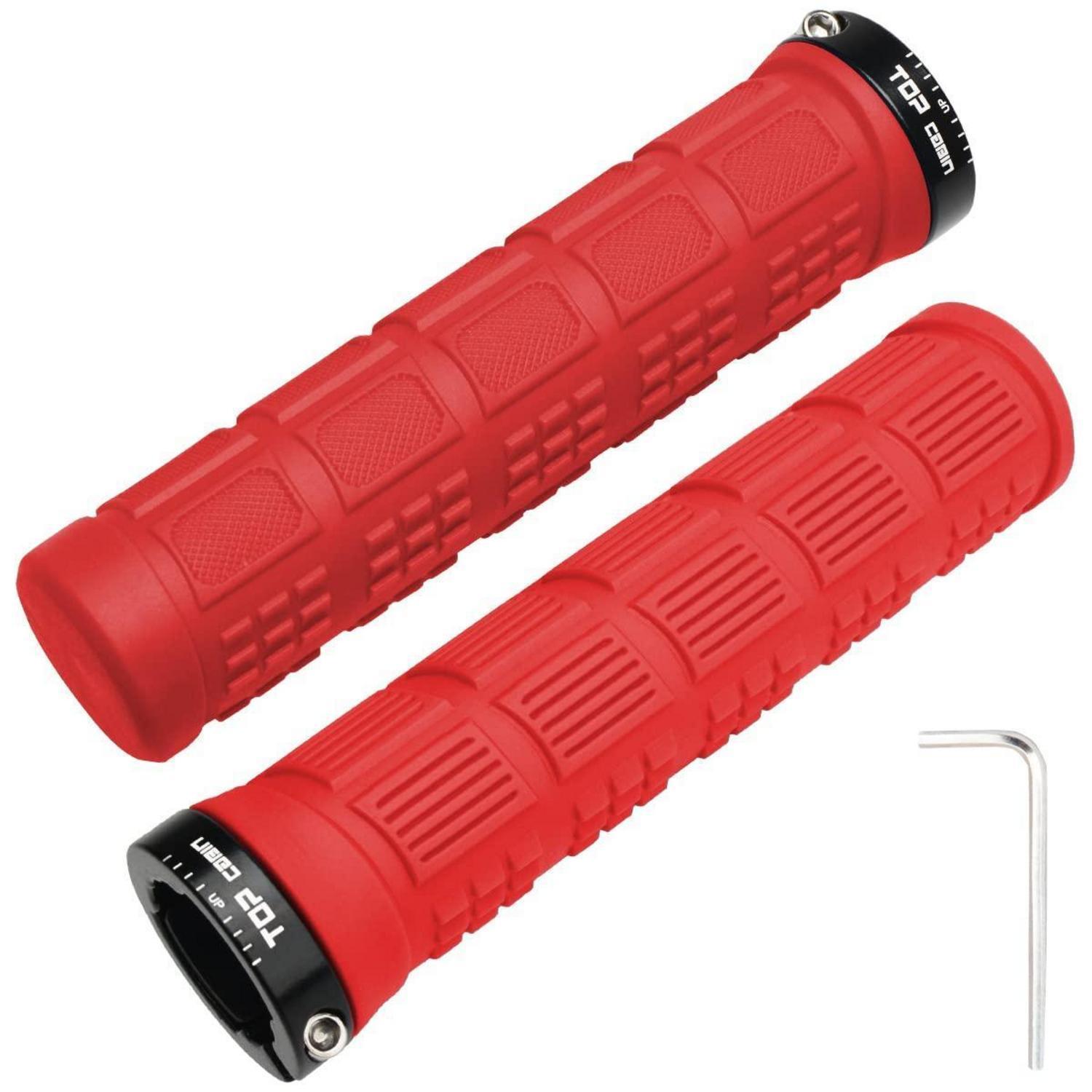 Fahrrad Lenkergriffe Rot Mit Aluminium Lock, Ergonomisch, 1 Paar