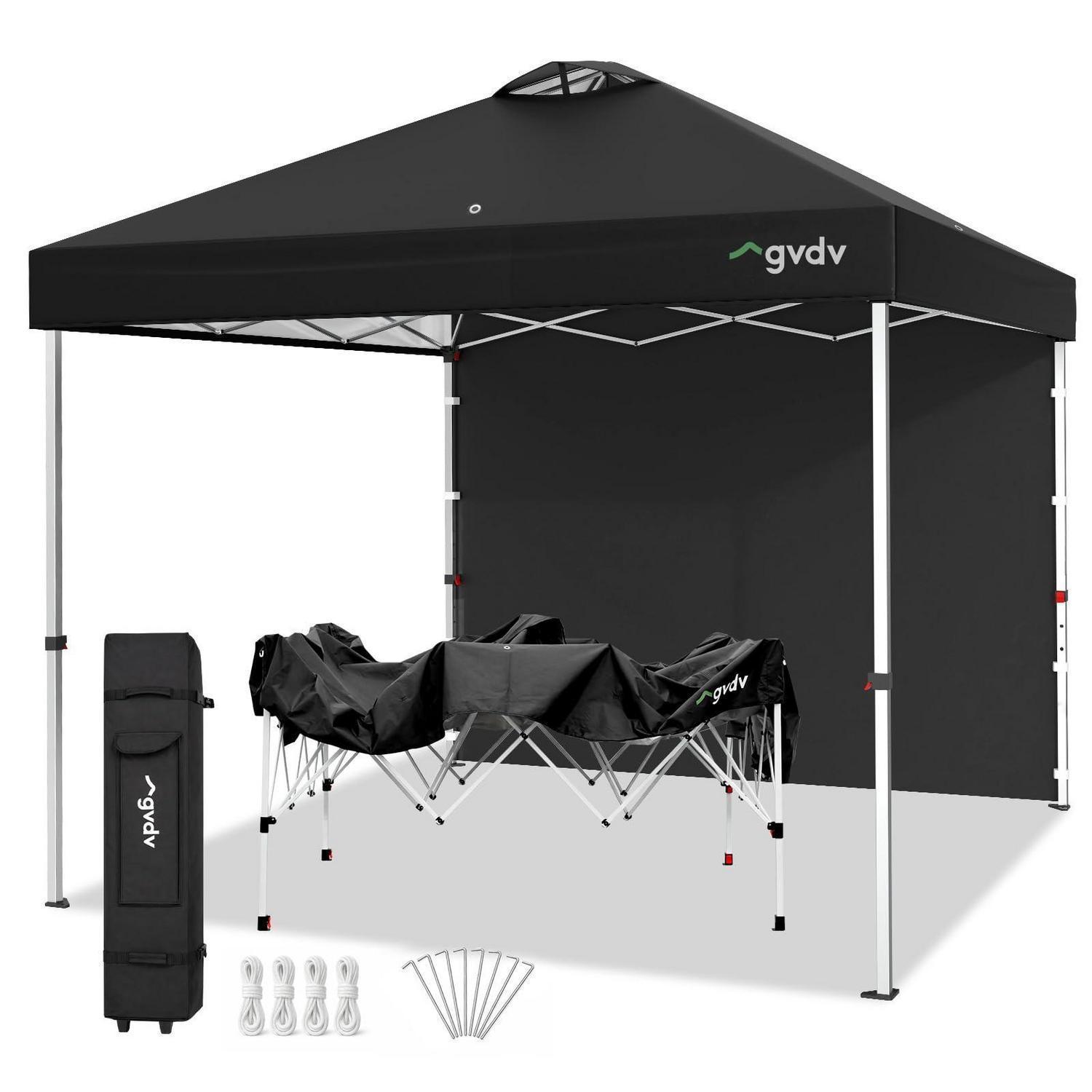 Faltpavillon 3x3m Wasserdicht Mit Seitenwand, Uv-schutz, Höhenverstellbar, Inkl. Rollentasche