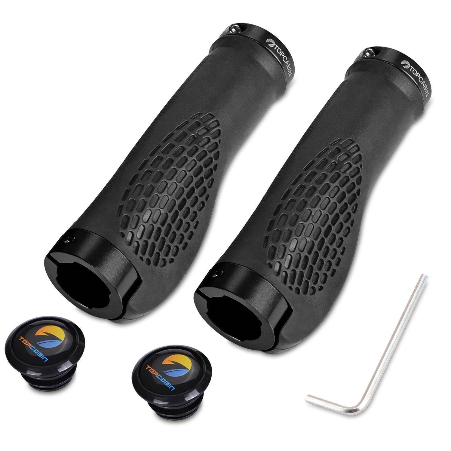 Fahrradgriffe Ergonomisch Mit Schraubenden Für Mtb Und Roller, Schwarz