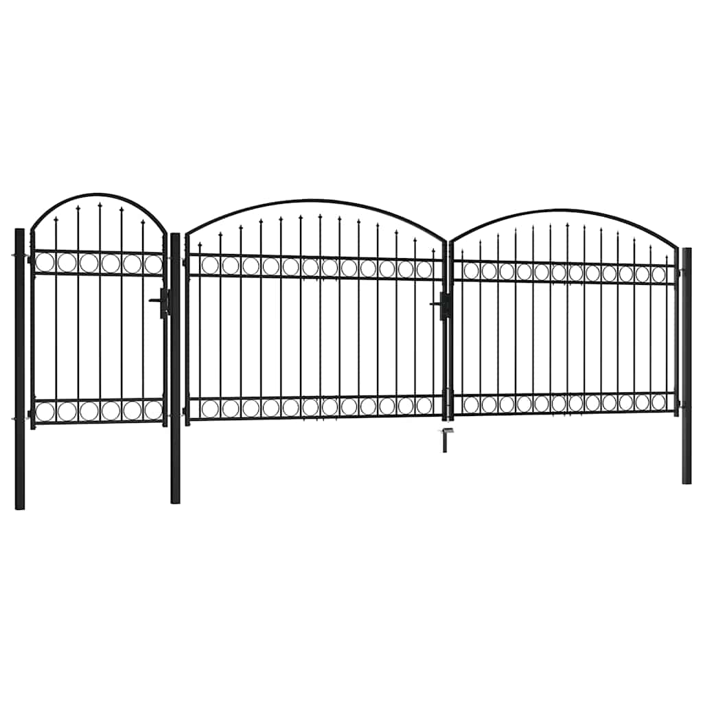Maison Exclusive - Gartentor Mit Gewölbter Spitze Stahl 2 X 5 M S