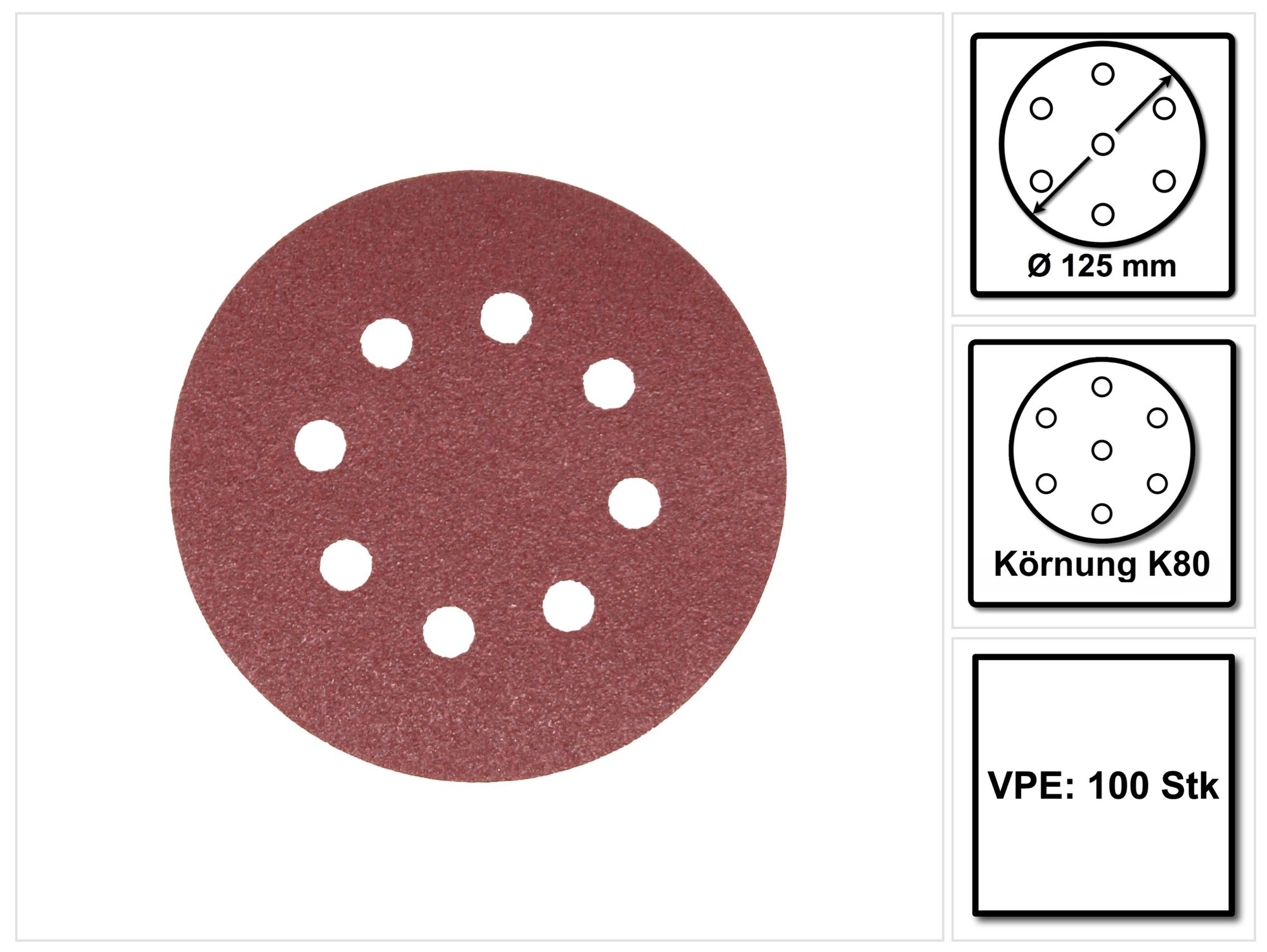 Makita 2x Schleifpapier Klett 125mm K80 100 Stk. ( 2x P-43642 ) Für Dbo Bo Dcw Dwe Gex Pex Sxe Bos