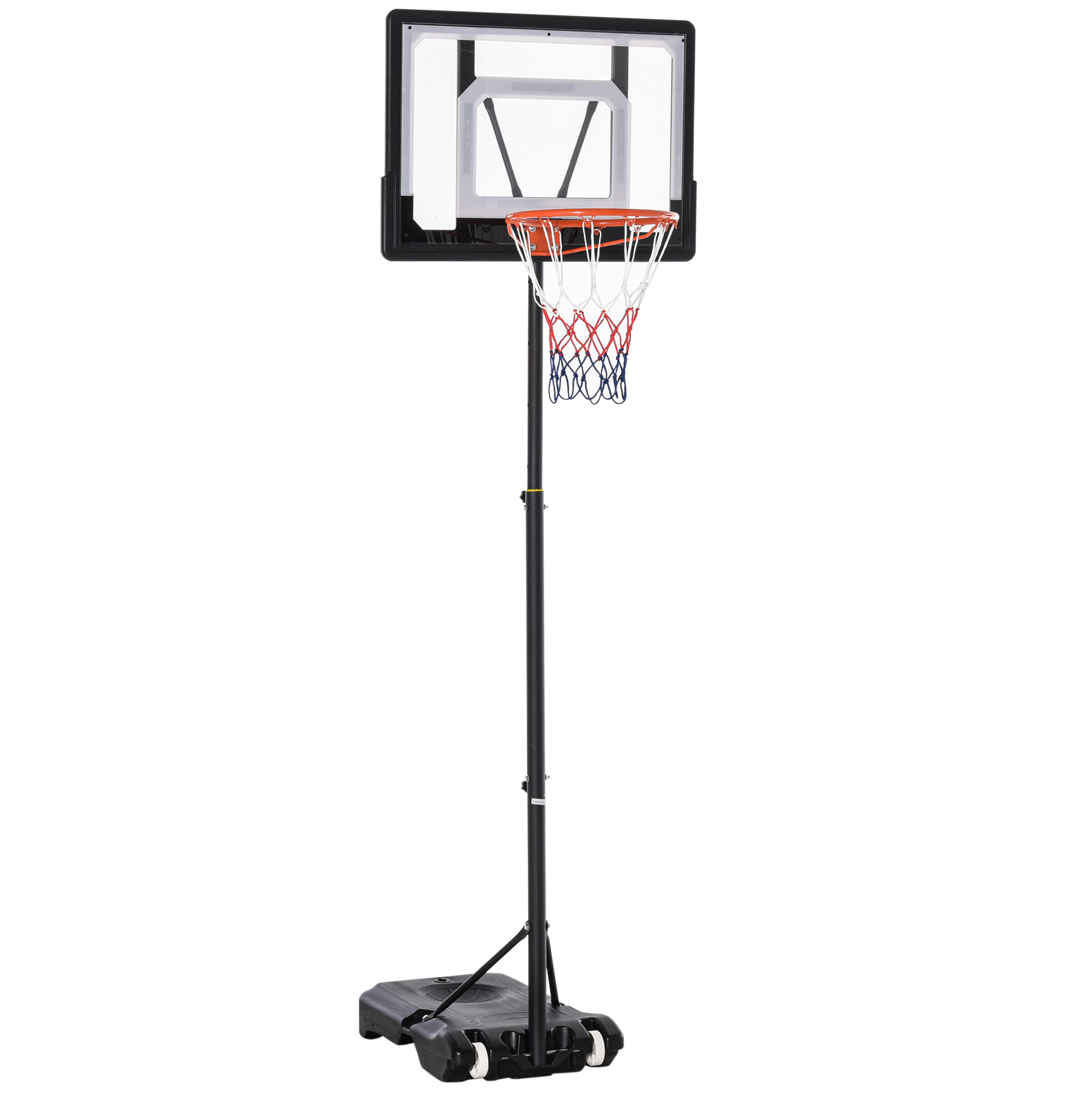 Verstellbarer Outdoor-basketballkorb Für Kinder Mit Rädern, Schwarz, 83 X 75 X 206-260 Cm