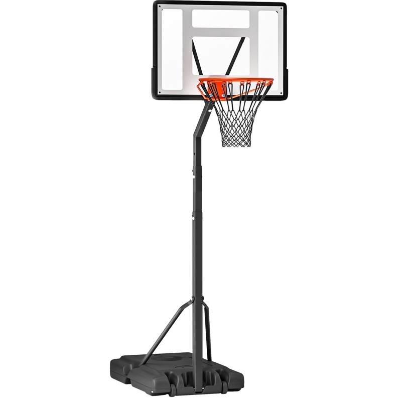 Outdoor-basketballkorb Mit Verstellbarer Halterung 255-305 Cm, Rollen, Stahl