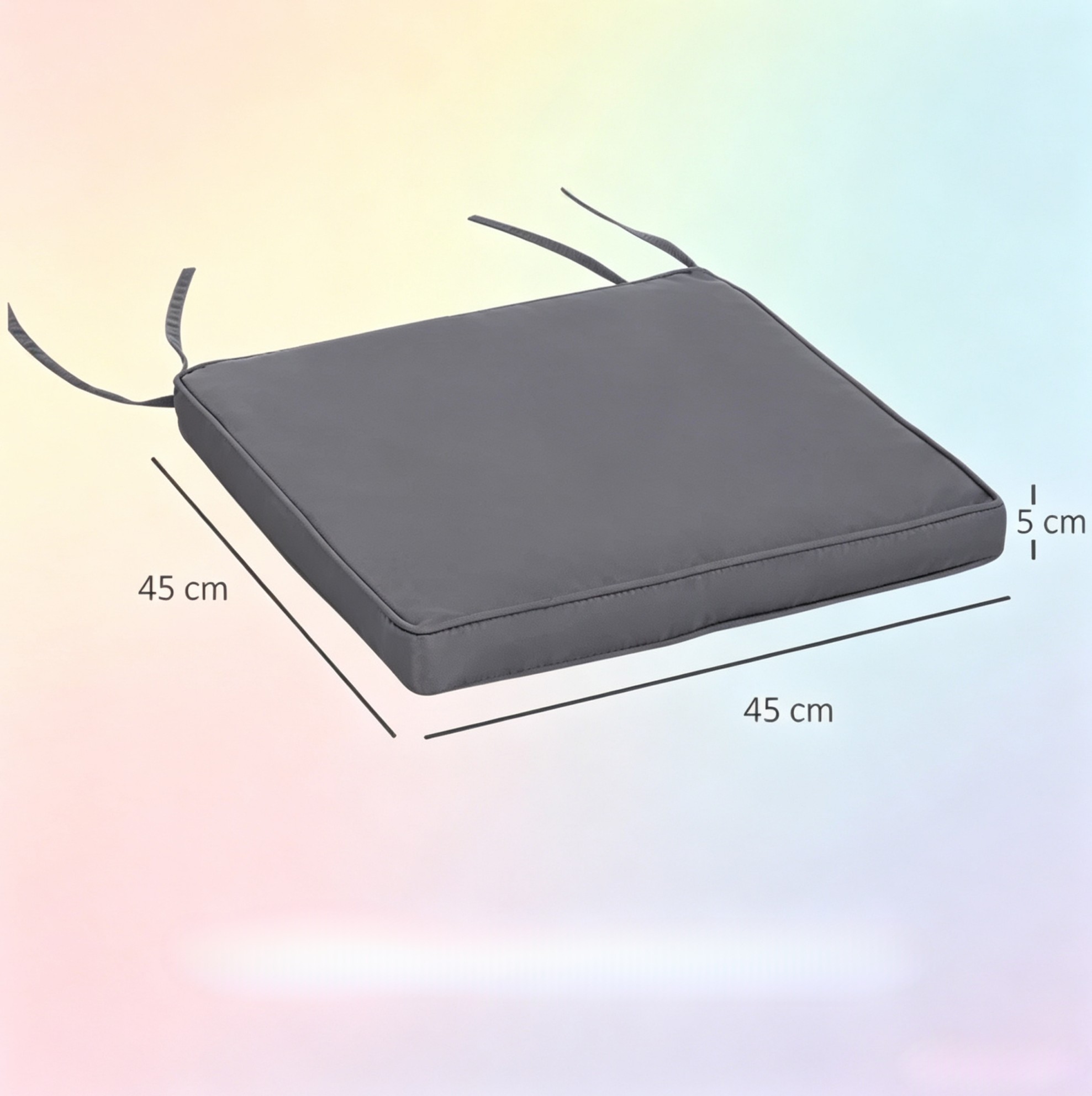 Outdoor-stuhlkissen 2er-set 45 X 45 X 5 Cm Dunkelgrau Modenuit