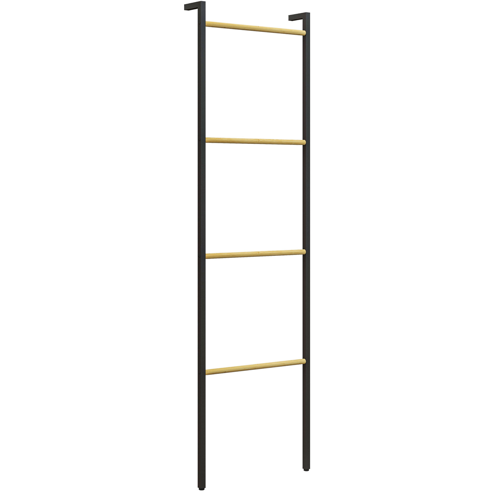 Handtuchleiter Aus Bambus Und Schwarzem Stahl 49 X 167,5 Cm Modenuit