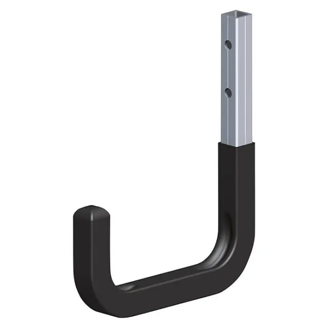 Wandhaken Typ 3 gummiert 8 x 12 cm Alumium blank schwarz Universalhaken - Alfer