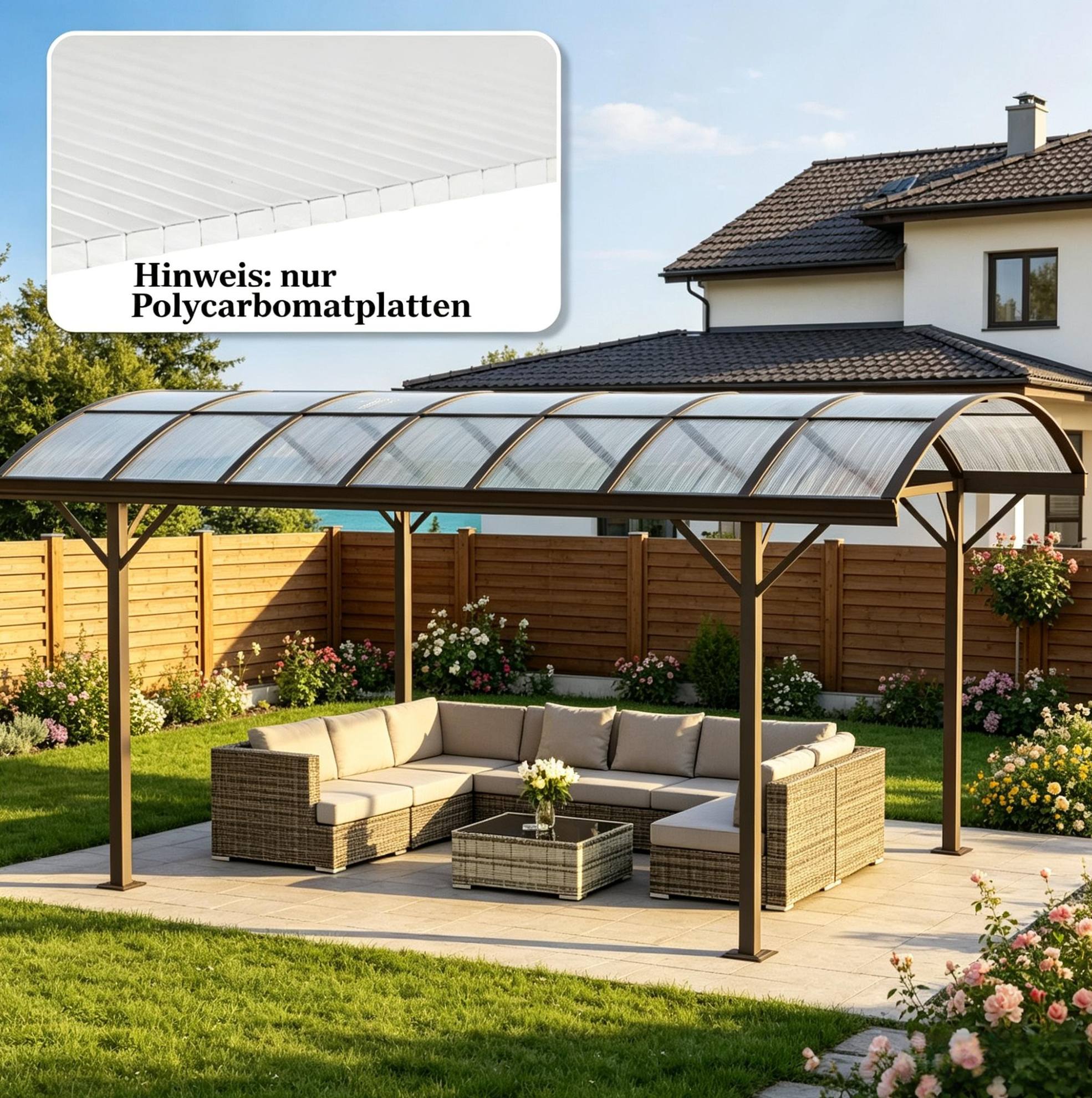 Transparente Polycarbonat-hohlkammerplatten 4 Mm 120 X 60 Cm, 10 Stück, Uv-beständig