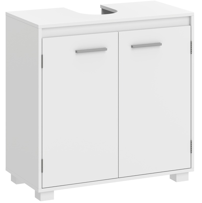 Weißer Waschbeckenunterschrank 60 X 30 X 60 Cm Mit U-ausschnitt Und Fachboden