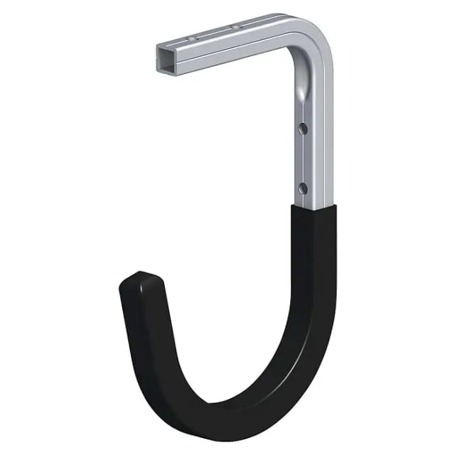 Wandhaken Typ 8 gummiert 11 x 16,5 x 9 cm Alumium blank schwarz Haken - Alfer
