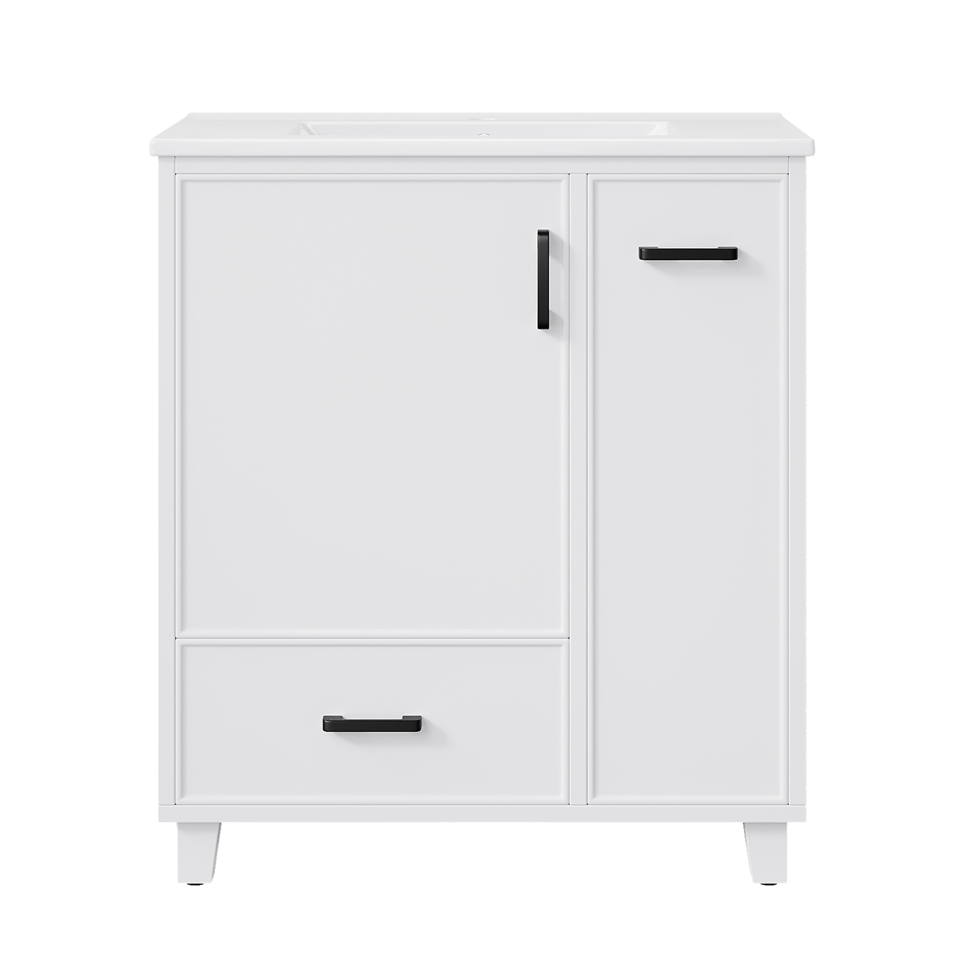 Badezimmer-unterschrank Mit Keramikwaschbecken 76,5 X 47 X 82 Cm, Weiß