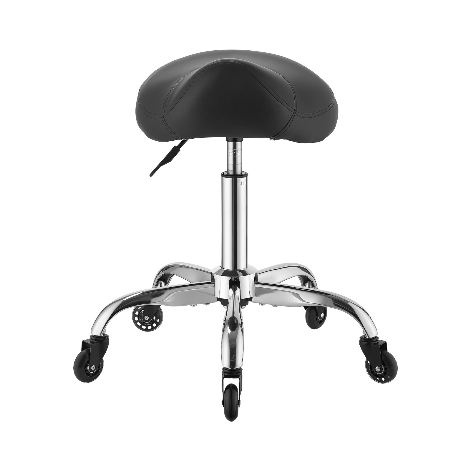 Mophorn Sattelhocker Mit 226,8 Kg Tragkraft, Höhenverstellbarer Rollhocker, Ergonomischer Pu-ledersitz, Leise Rollen, 360° Drehbar, Perfekt Für Salon, Spa, Bar, Zuhause Und Arztpraxen, Schwarz