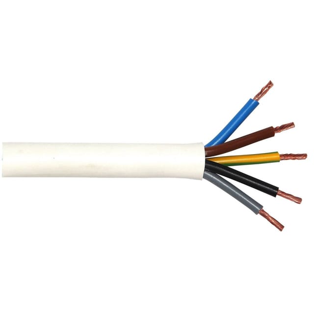 Weitere - Herdanschlusskabel H05VV-F 5 x 2,5 - 1,5 Meter, weiß Kabel & Leitungen