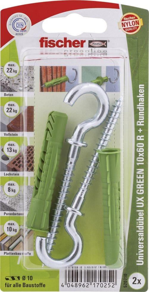 Fischer - Universaldübel-Set ux green 10.0 x 60 mm - 2 Stück Dübel