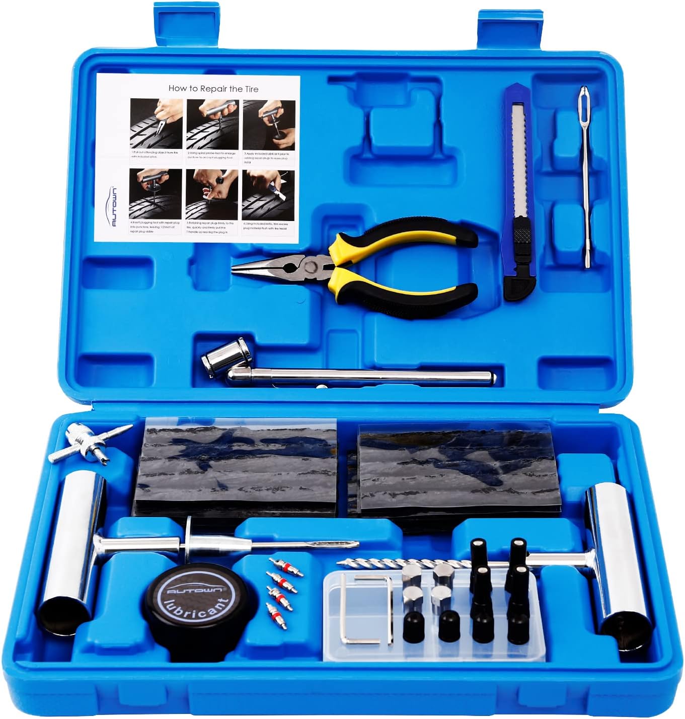 68-teiliges Reifenreparaturset, Universalwerkzeug Für Auto, Motorrad, Lkw, Atv, Traktor, Suv, Anhänger
