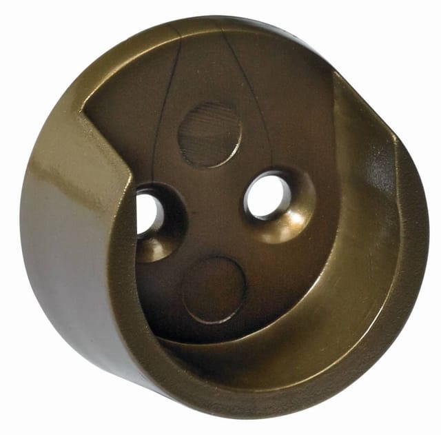 Hettich - Schrankrohrlager für runde Schrankrohre ø 20 mm, goldfarben Möbelbeschläge