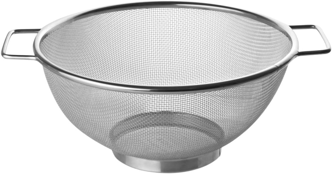 Edelstahl-sieb, Artikelnummer 28331, Küchensieb Aus Edelstahl, 20 X 9,5 Cm, Grau
