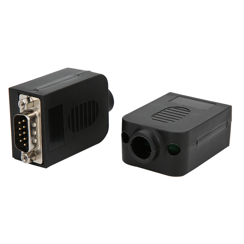 2 Stück Db9-stecker Typ 9-polig, Männlich Und Weiblich, Serielles Anschlussmodul Mit Schwarzem Gehäuse Db9-g-8a Db9-m-8a